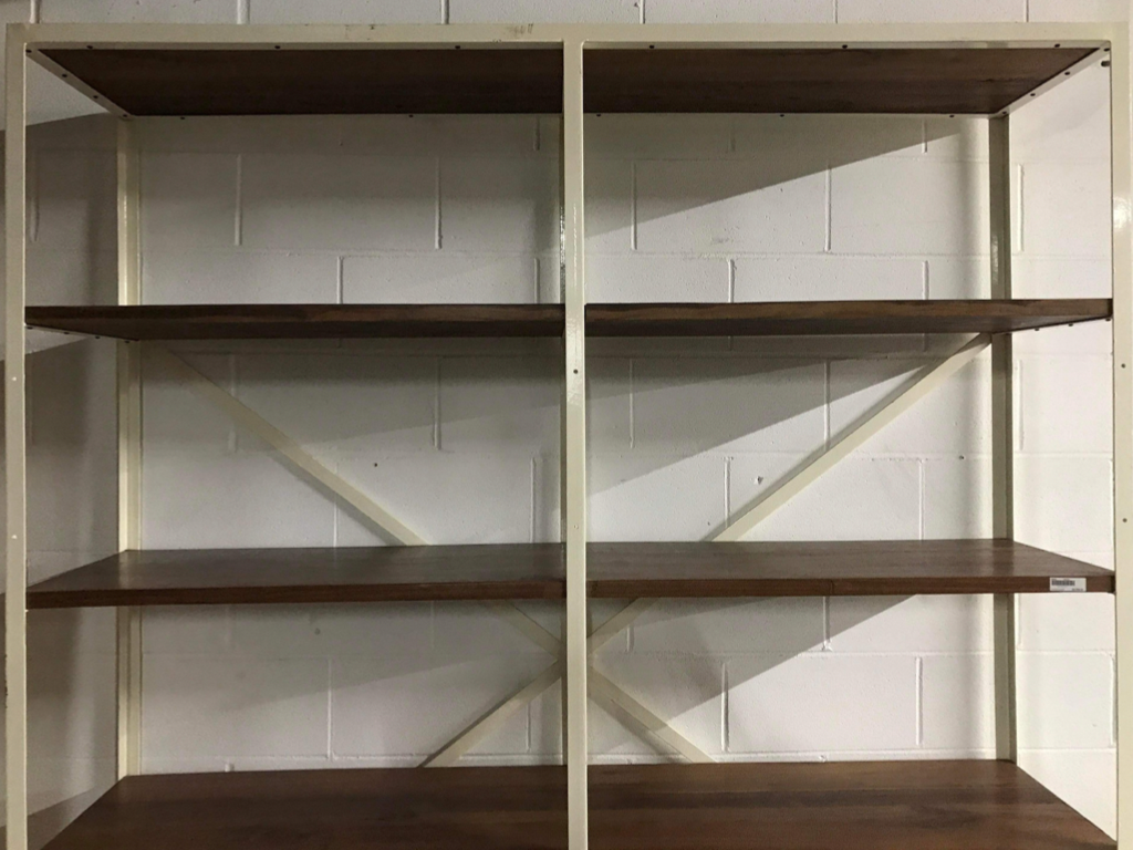 Bibliothèque en bois de rose et metal - Bois Déco Montréal