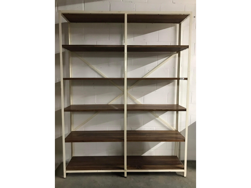 Bibliothèque en bois de rose et metal - Bois Déco Montréal