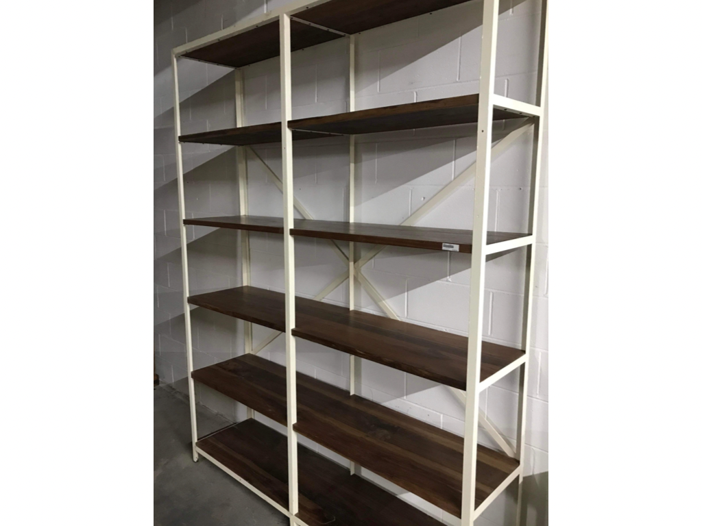 Bibliothèque en bois de rose et metal - Bois Déco Montréal