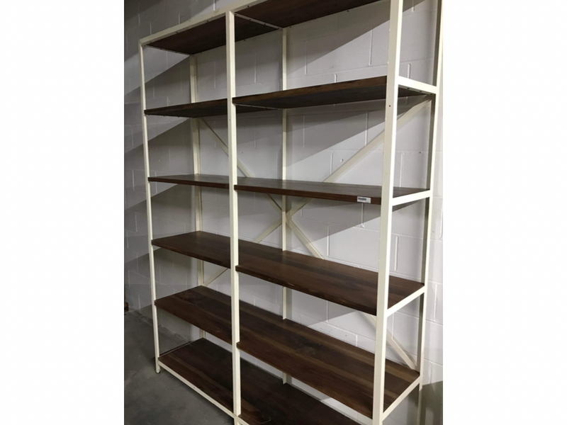 Bibliothèque en bois de rose et metal - Bois Déco Montréal