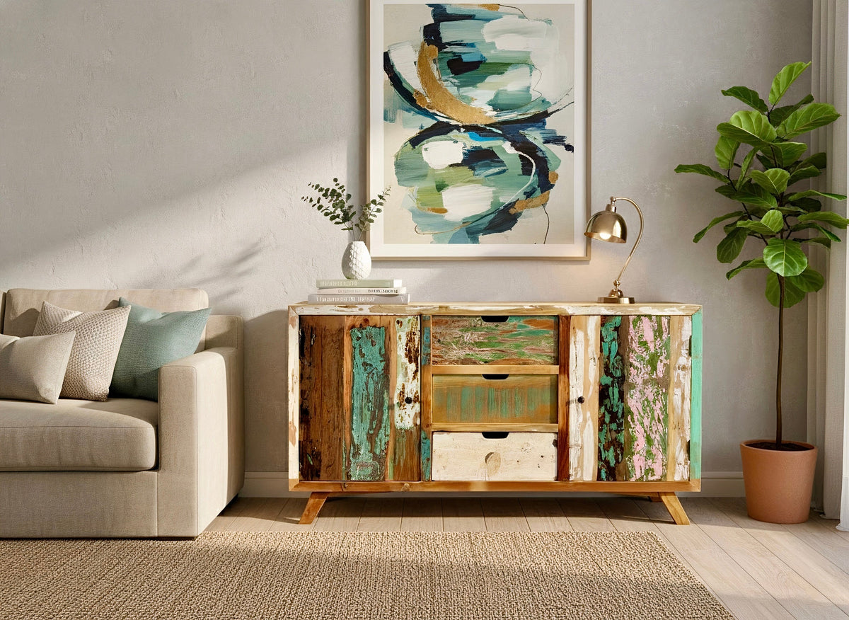 Buffet en bois recyclé 150cm