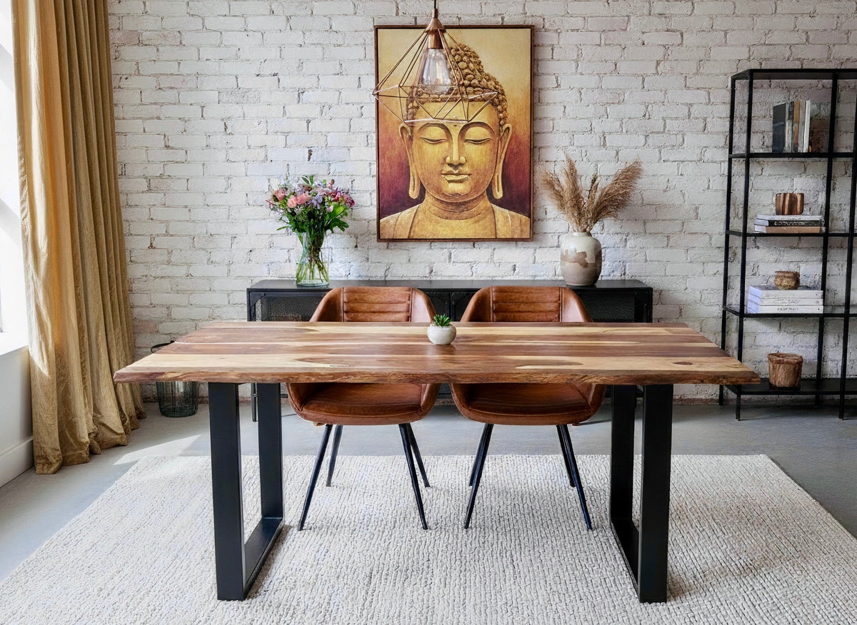 Table à diner en bois de rose Live edge