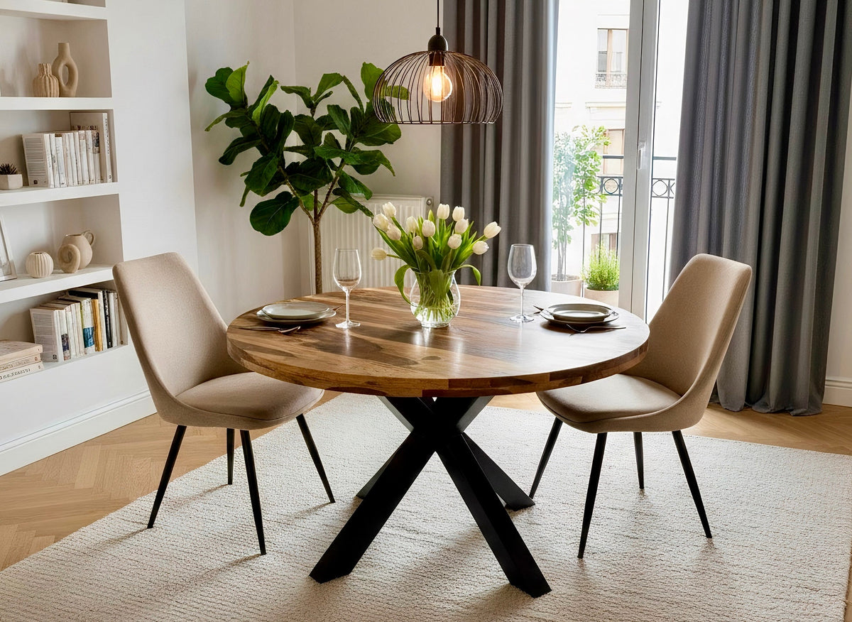 Table Ronde en Bois de Rose - Bois Déco Montréal