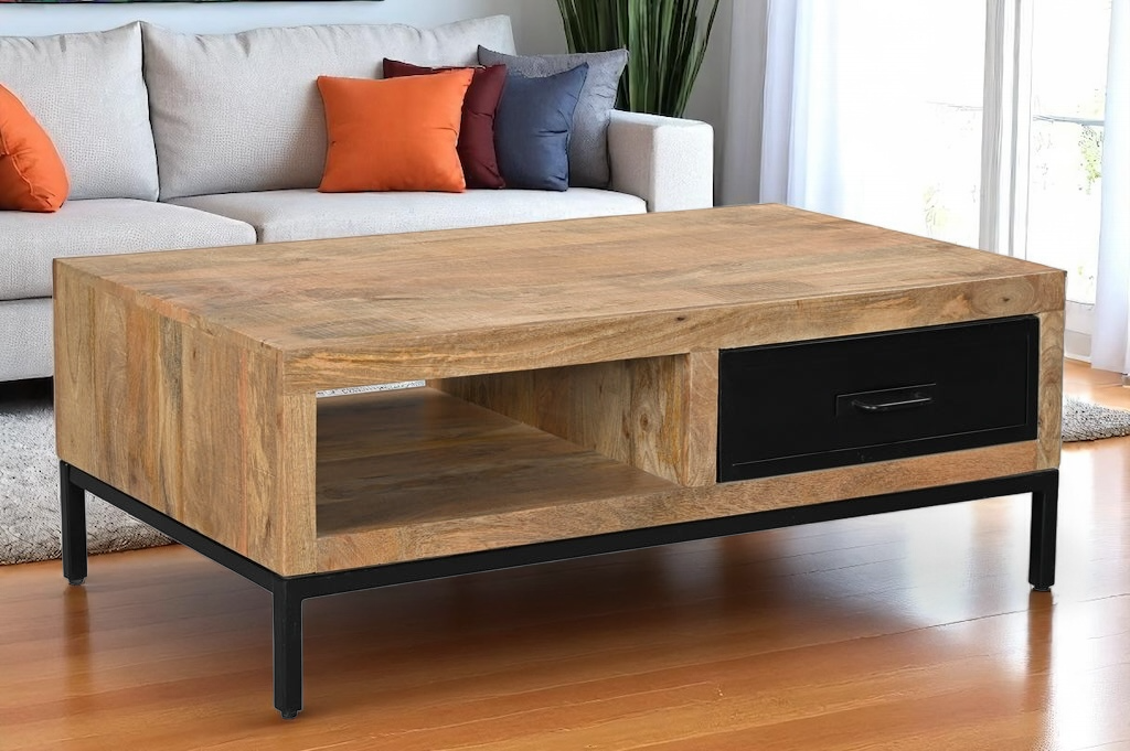 Table à café Sagar en bois de manguier - Bois Déco Montréal