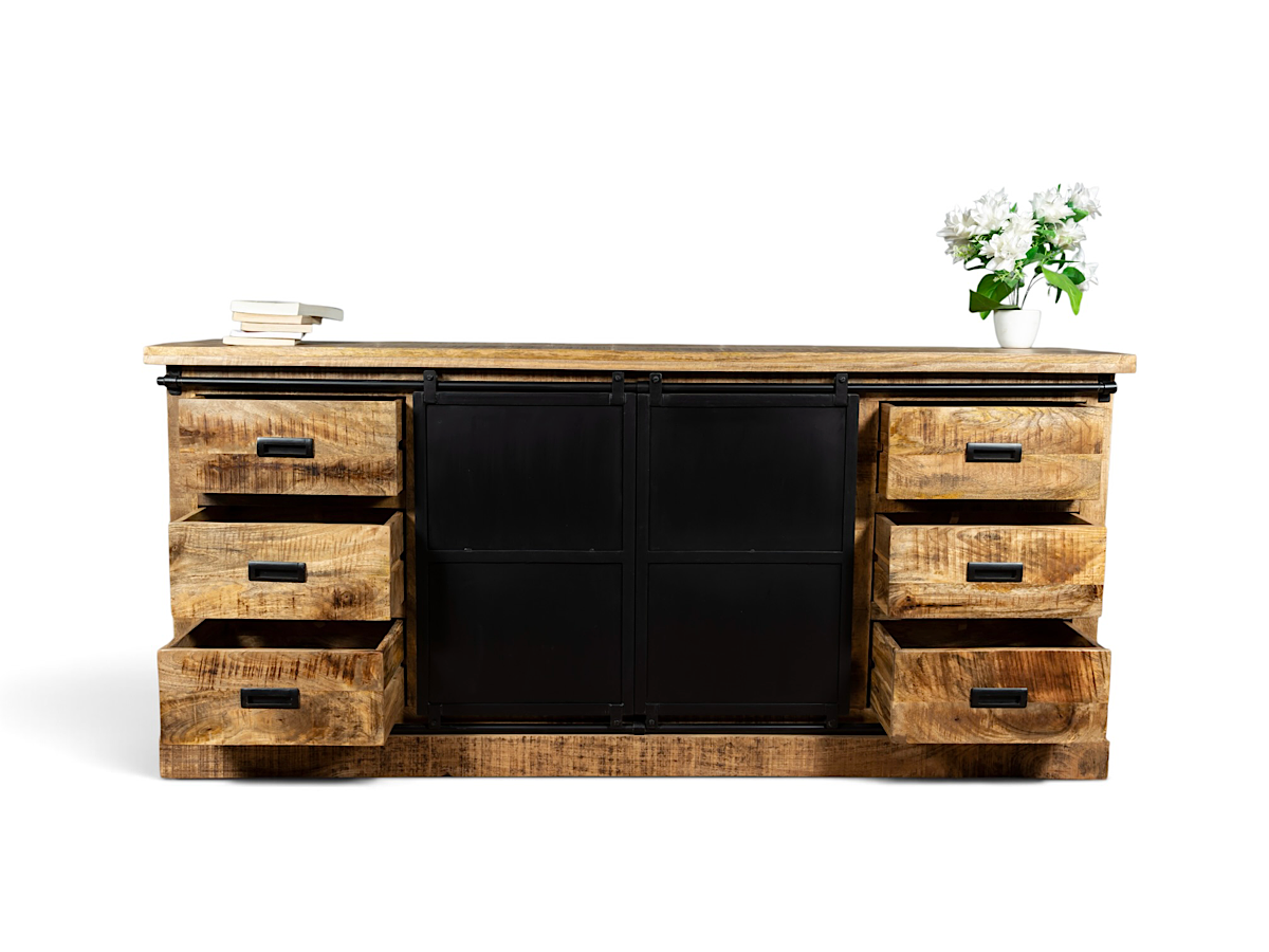 Buffet Kivi aux six tiroirs ouverts