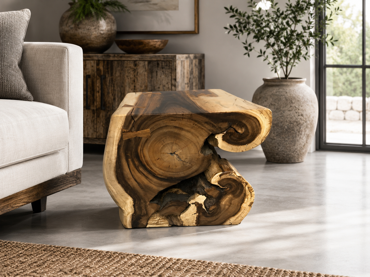 Console (tronc) en bois de Suar