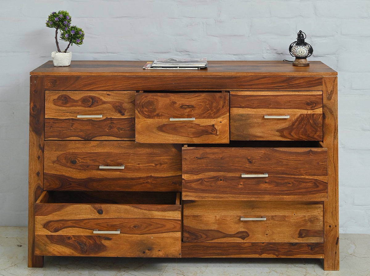 Commode en bois de rose 7 tiroirs