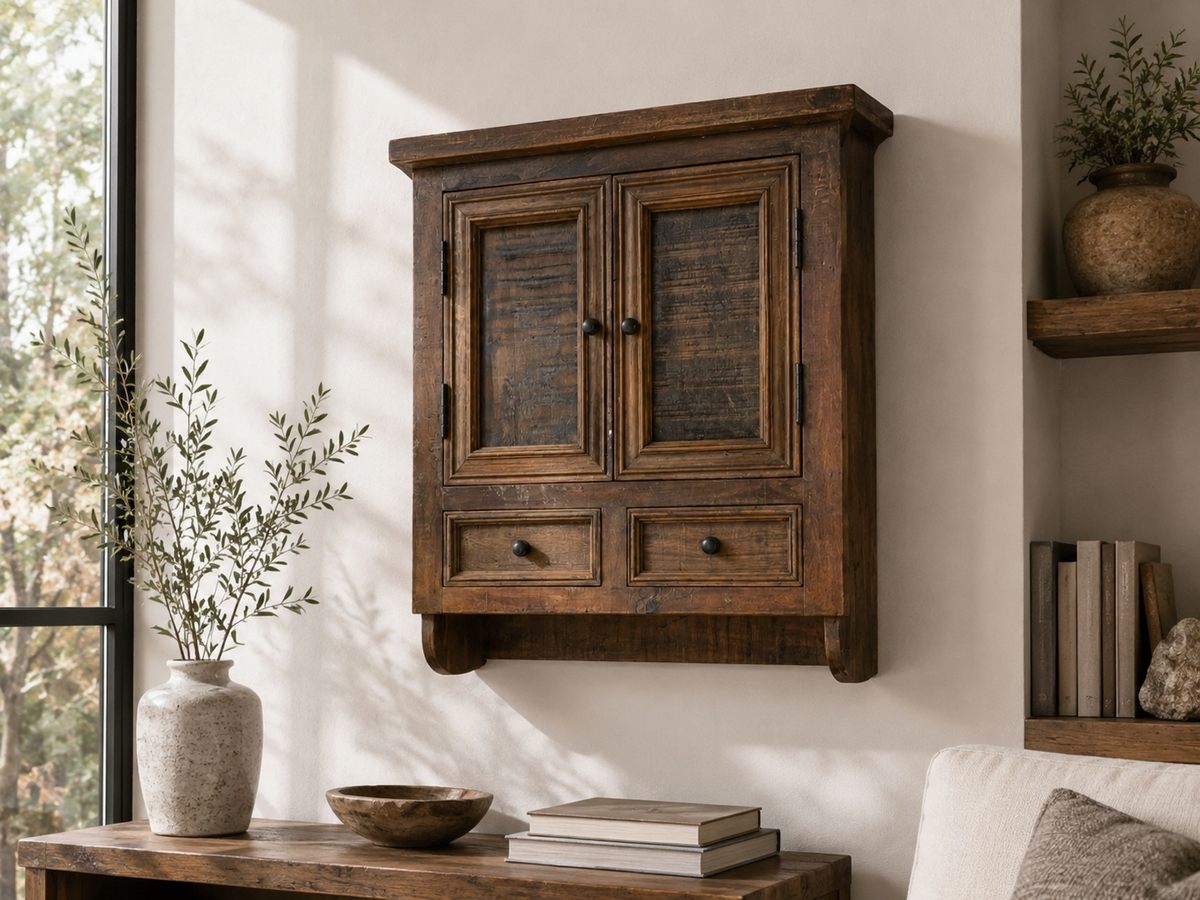 Armoire pharmacie en bois recyclé