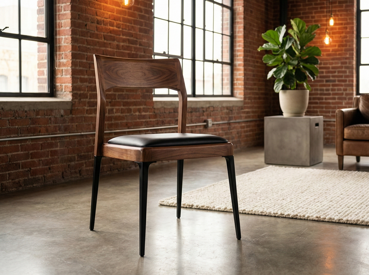 Chaise noire en bois