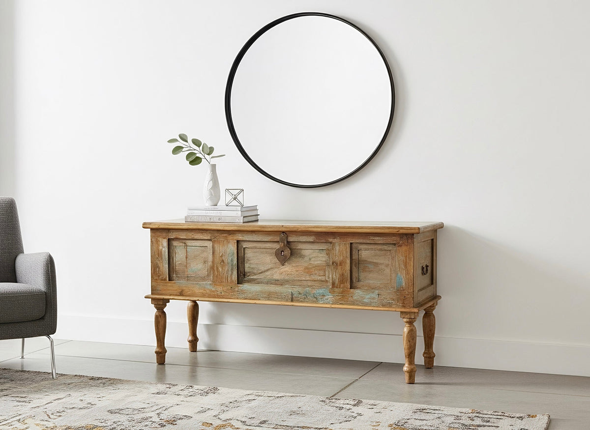 Coffre console porte ancienne