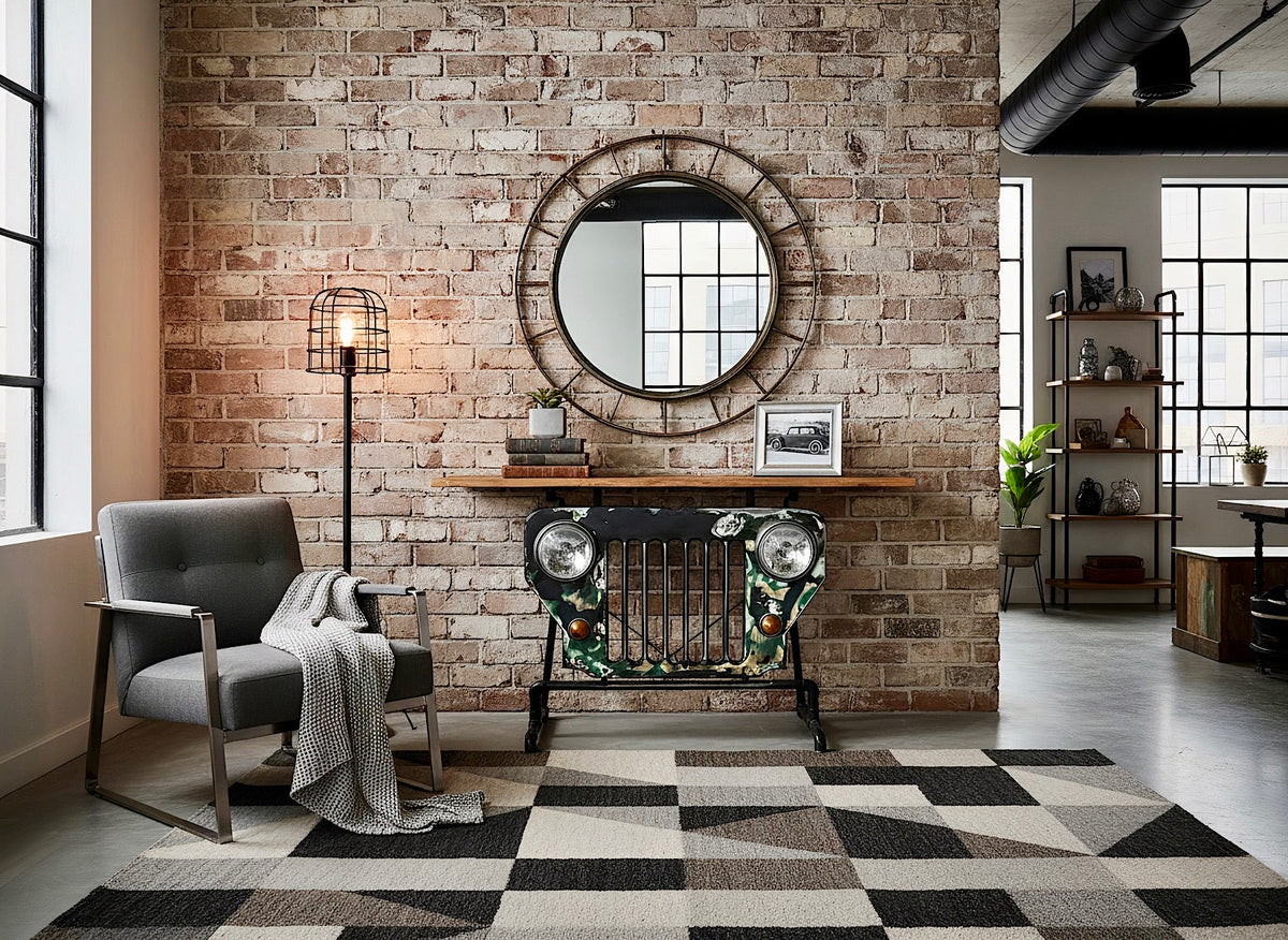 Console jeep en bois de teck