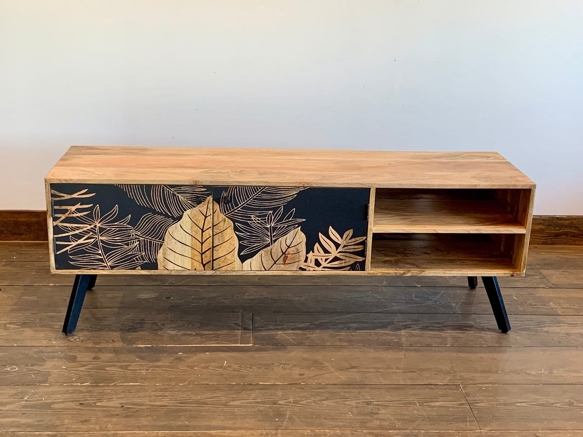 Meuble télé Flora en bois de manguier - Bois Déco Montréal