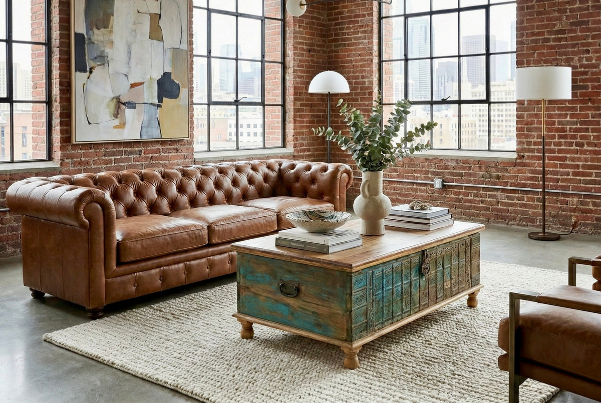 Coffre en bois de teck antique