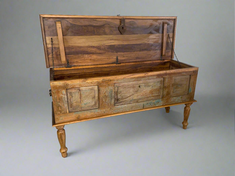 Coffre console porte ancienne - Bois Déco Montréal