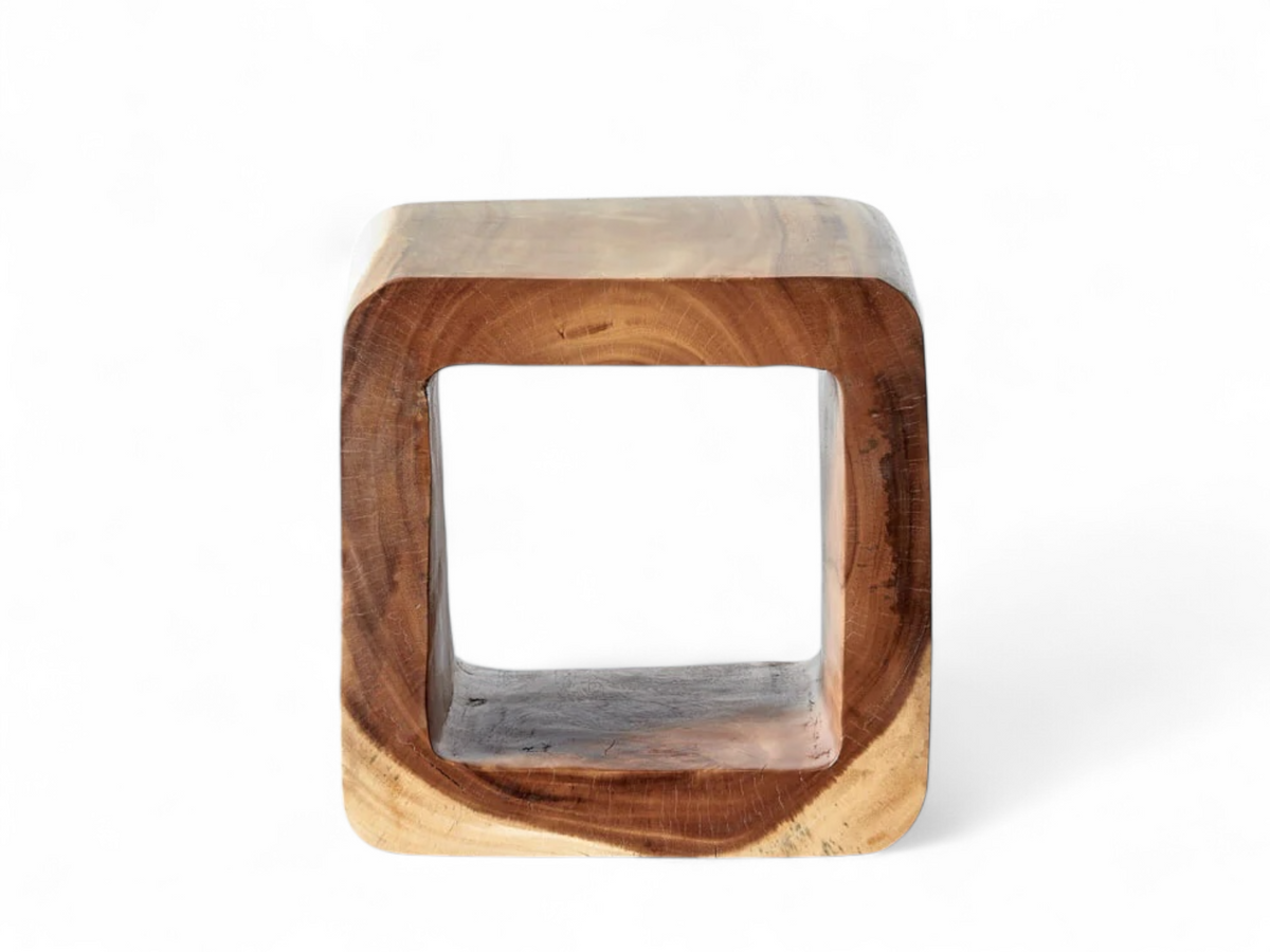 Cube en bois de Suar massif