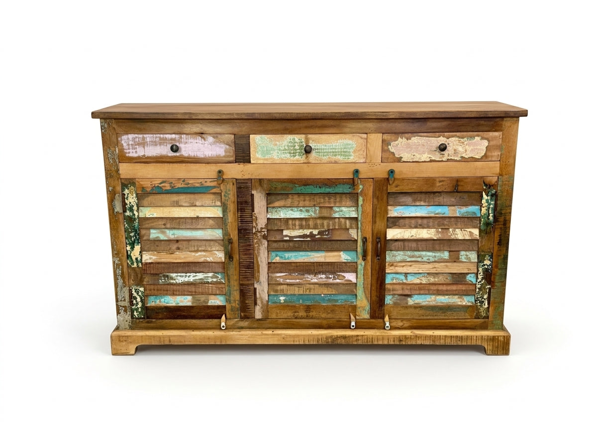 Buffet Saby en bois recyclé — vue de face