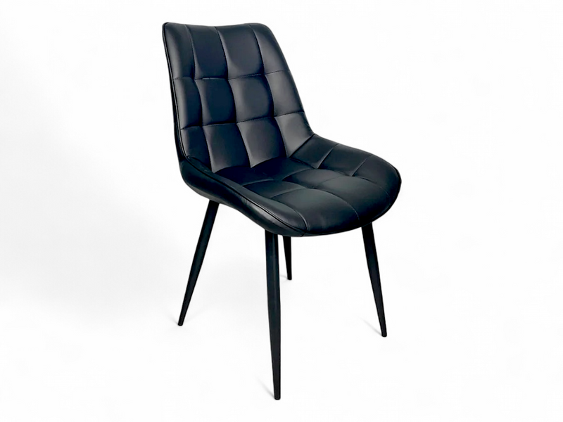 Chaise capitaine "Cuirette noir" - Bois Déco Montréal