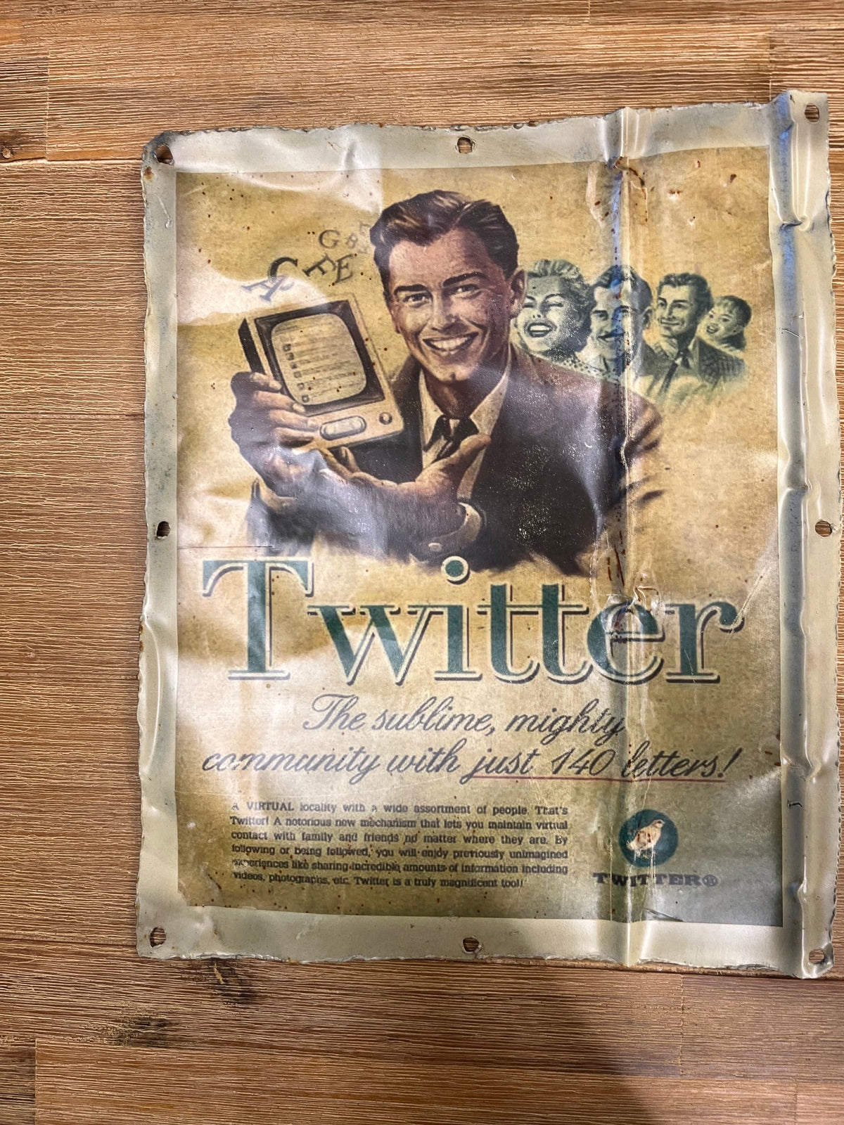 Cadre décoratif en métal recyclé, style vintage industriel — modèle 3