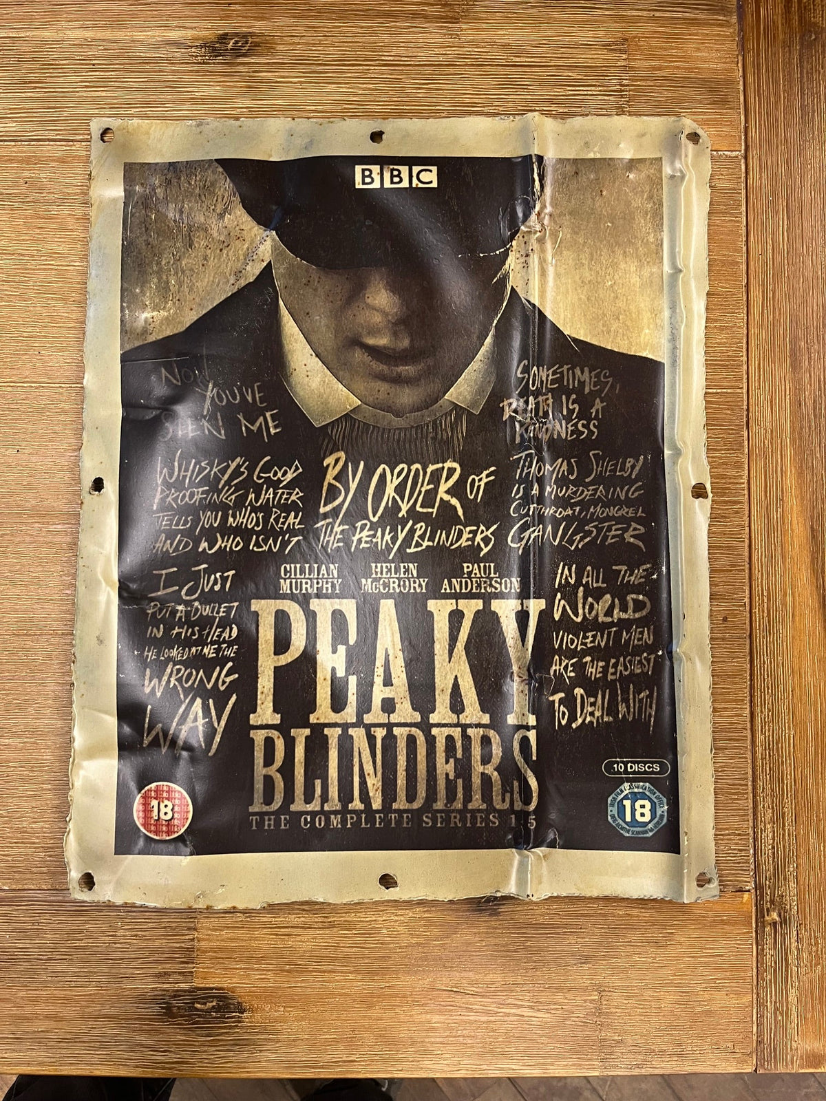 Plaque murale en métal vieilli, affiche de la série Peaky Blinders