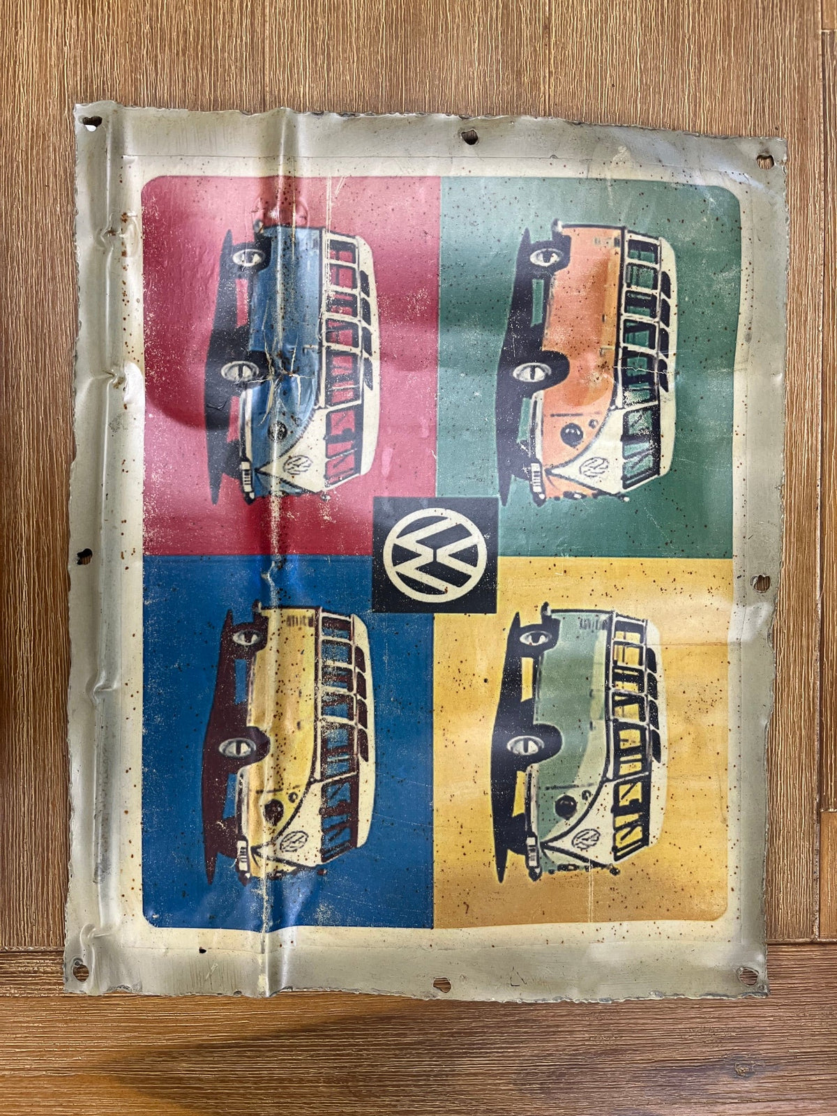 Cadre décoratif en métal recyclé, style vintage industriel — modèle 19