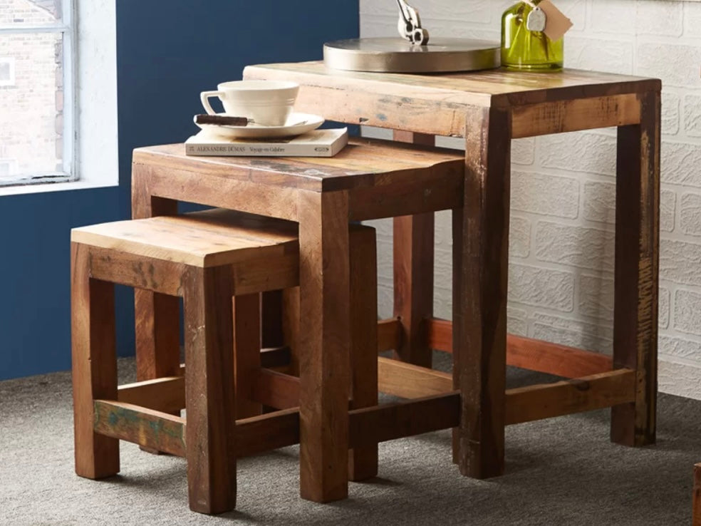 Table gigogne bois recyclé