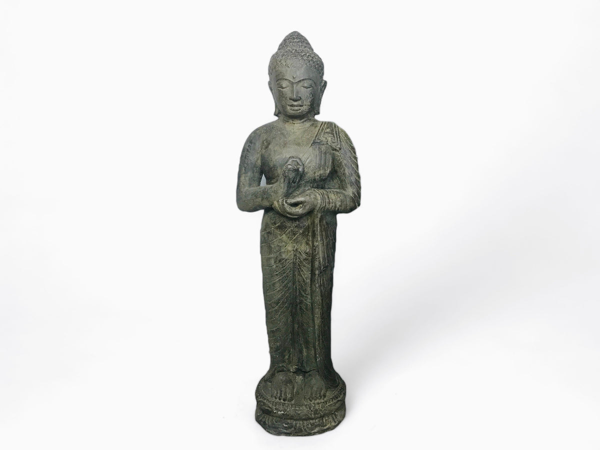 Bouddha statue en pierre - Bois Déco Montréal