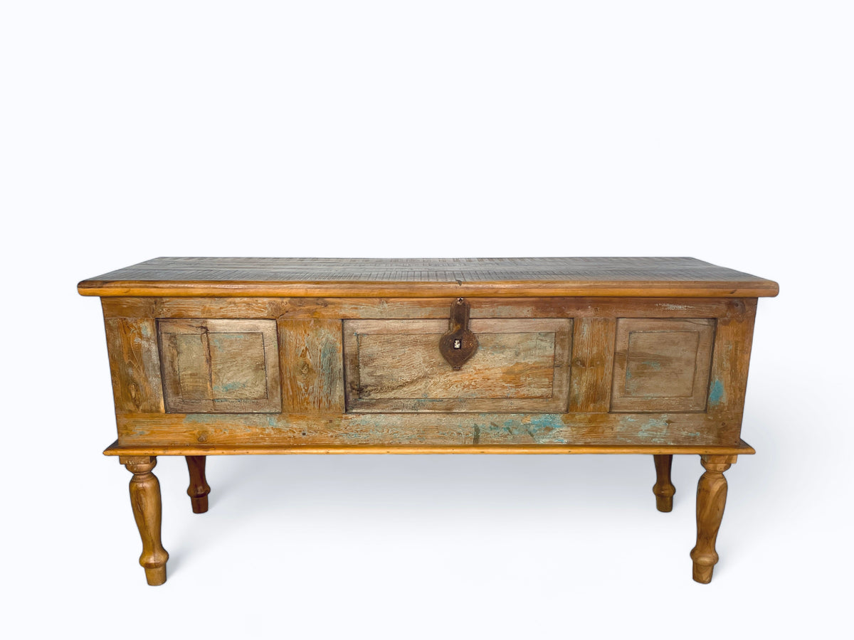 Coffre console porte ancienne - Bois Déco Montréal