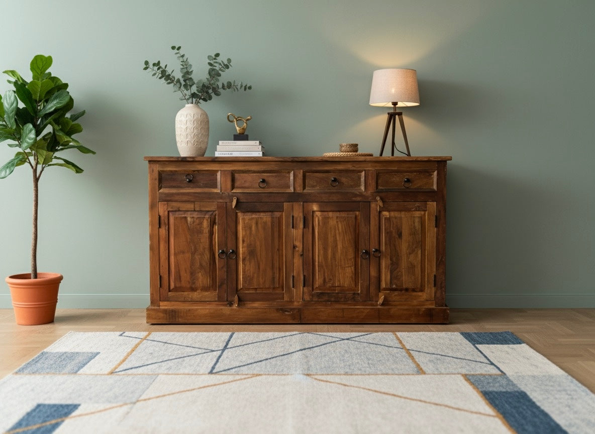 Buffet en Bois Recyclé – 4 Portes, 4 Tiroirs