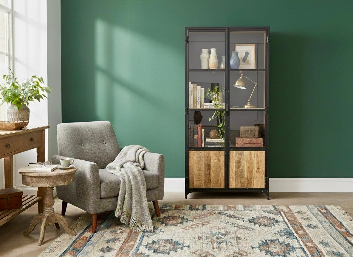 Armoire Manguier Métal Vitrée