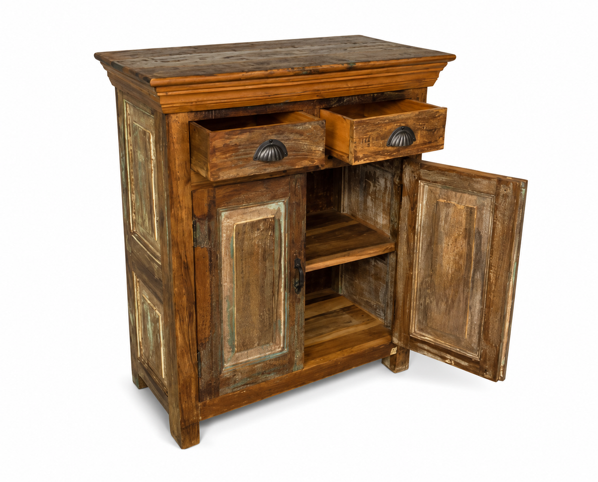 Cabinet Birka, porte ouverte sur une tablette intérieure